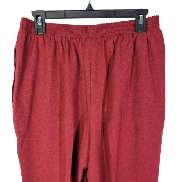 Bon Worth Womens Size PM Red Solid Elastic Waist Pull On Trouser Pants - Picture 9 of 10